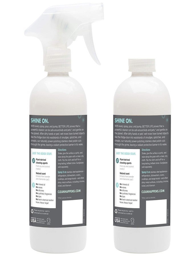 BETTER LIFE Stainless Steel Cleaner - 2 Pack 16 oz Streak-Free Stainless Steel Polish for Kitchen Sinks, Stoves, Metal Appliance, Refrigerator - Removes Grease & Water Stains - Chamomile-Lavender - Image 2